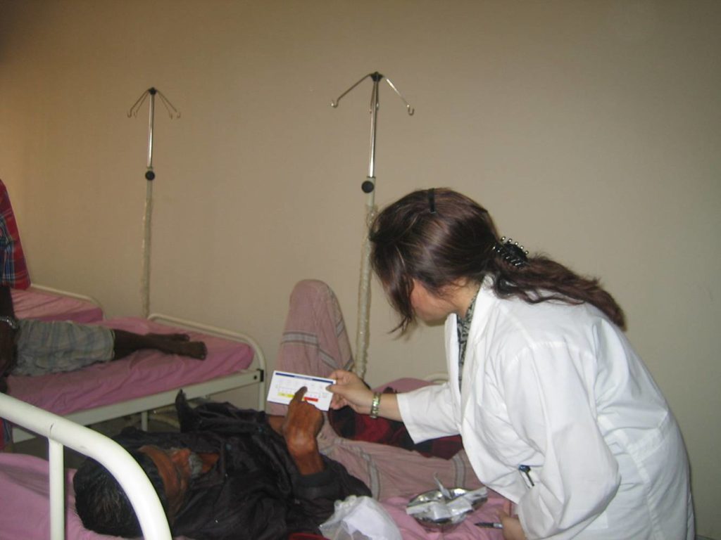 Dr. Rumana Dowla with her patient
